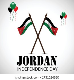 Vector  illustration of a background a poster for Jordan Independence Day.