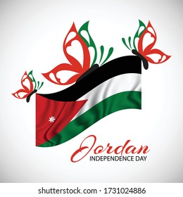 Vector  illustration of a background a poster for Jordan Independence Day.