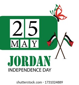 Vector  illustration of a background a poster for Jordan Independence Day.