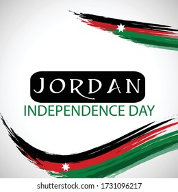 Vector  illustration of a background a poster for Jordan Independence Day.