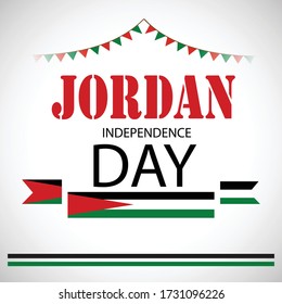 Vector  illustration of a background a poster for Jordan Independence Day.