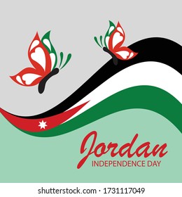 Vector  illustration of a background a poster for Jordan Independence Day.
