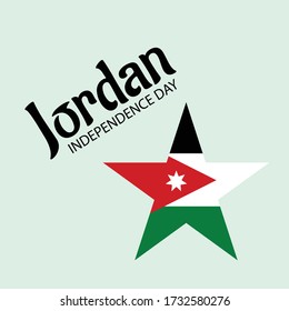 Vector  illustration of a background a poster for Jordan Independence Day.