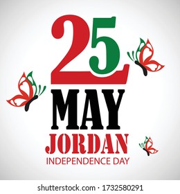Vector  illustration of a background a poster for Jordan Independence Day.