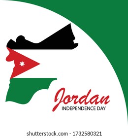 Vector  illustration of a background a poster for Jordan Independence Day.