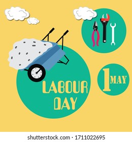 Ilustración vectorial de un fondo o afiche del Día del Trabajo.