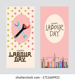 Vector illustration of a background or Poster For Labour Day.