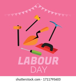 Vector illustration of a background or Poster For Labour Day.