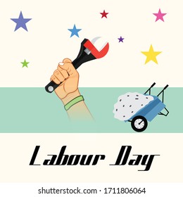 Vector illustration of a background or Poster For Labour Day.