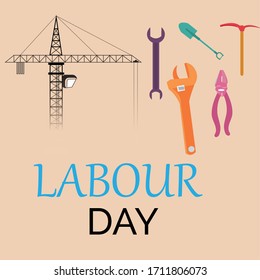 Vector illustration of a background or Poster For Labour Day.
