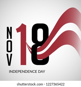 Vector illustration of a background or Poster for Latvia Independence Day. - Shutterstock ID 1227365422