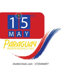 Imagen vectorial de un antecedente o afiche del Día de la Independencia de Paraguay.