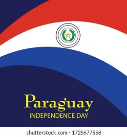 Imagen vectorial de un antecedente o afiche del Día de la Independencia de Paraguay.