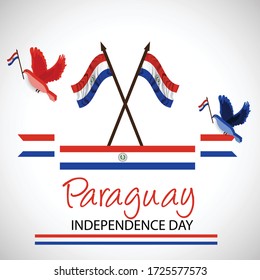Imagen vectorial de un antecedente o afiche del Día de la Independencia de Paraguay.