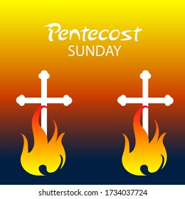 Vector illustration of a background or poster for Pentecost Sunday.