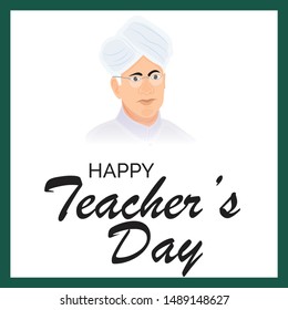 Vector illustration of a background or Poster with stylish text for Happy Teacher's Day.