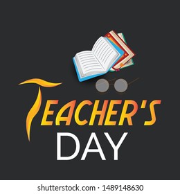 Vector illustration of a background or Poster with stylish text for Happy Teacher's Day.