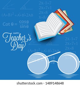 Vector illustration of a background or Poster with stylish text for Happy Teacher's Day.