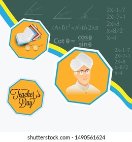 Vector illustration of a background or Poster with stylish text for Happy Teacher's Day.
