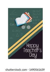 Vector illustration of a background or Poster with stylish text for Happy Teacher's Day.