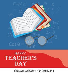 Vector illustration of a background or Poster with stylish text for Happy Teacher's Day.