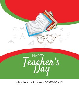 Vector illustration of a background or Poster with stylish text for Happy Teacher's Day.