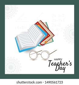 Vector illustration of a background or Poster with stylish text for Happy Teacher's Day.