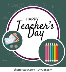 Vector illustration of a background or Poster with stylish text for Happy Teacher's Day.
