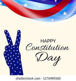 Vector illustration of a background or Poster for United States Happy Constitution Day.