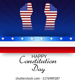 Vector illustration of a background or Poster for United States Happy Constitution Day.