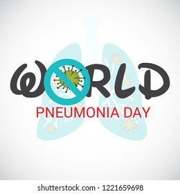 Vector illustration of a Background or Poster for World Pneumonia Day.