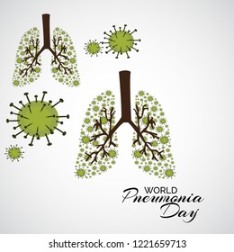 Vector illustration of a Background or Poster for World Pneumonia Day.