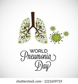 Vector illustration of a Background or Poster for World Pneumonia Day.