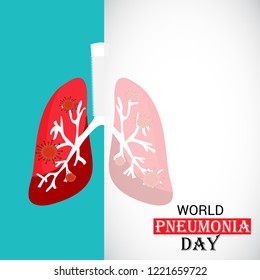 Vector illustration of a Background or Poster for World Pneumonia Day.