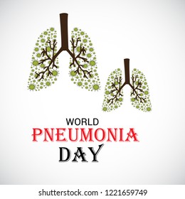 Vector illustration of a Background or Poster for World Pneumonia Day.
