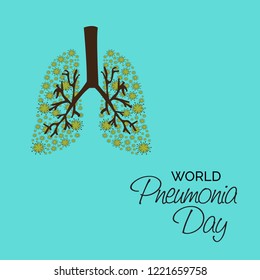 Vector illustration of a Background or Poster for World Pneumonia Day.