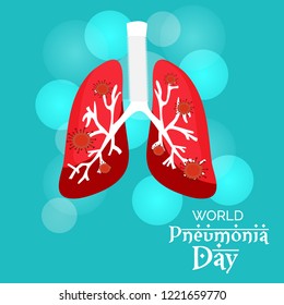 Vector illustration of a Background or Poster for World Pneumonia Day.