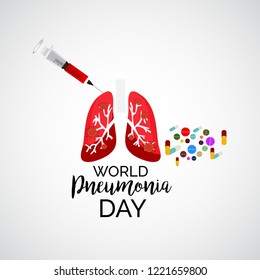 Vector illustration of a Background or Poster for World Pneumonia Day.
