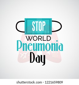 Vector illustration of a Background or Poster for World Pneumonia Day.