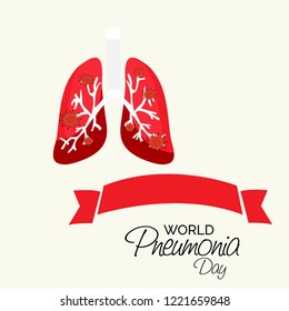 Vector illustration of a Background or Poster for World Pneumonia Day.