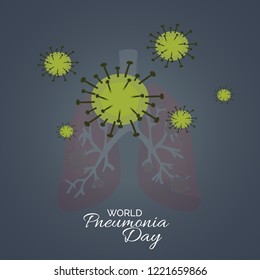Vector illustration of a Background or Poster for World Pneumonia Day.