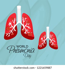 Vector illustration of a Background or Poster for World Pneumonia Day.