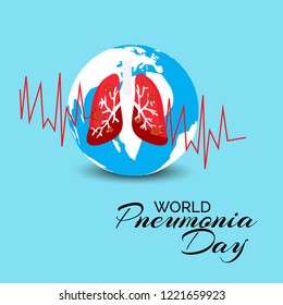 Vector illustration of a Background or Poster for World Pneumonia Day.