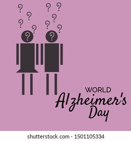 Vector illustration of a Background Or Poster for World Alzheimer's Day with purple awareness ribbon on September 21.