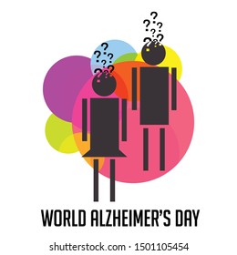 Vector illustration of a Background Or Poster for World Alzheimer's Day with purple awareness ribbon on September 21.