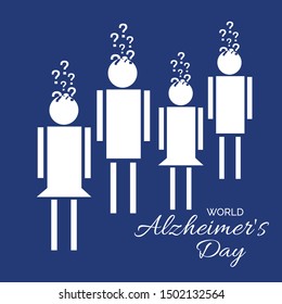 Vector illustration of a Background Or Poster for World Alzheimer's Day with purple awareness ribbon on September 21.