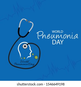 Vector illustration of a Background or Poster for World Pneumonia Day.