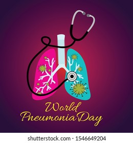 Vector illustration of a Background or Poster for World Pneumonia Day.