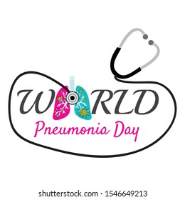 Vector illustration of a Background or Poster for World Pneumonia Day.