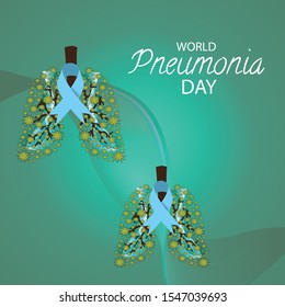 Vector illustration of a Background or Poster for World Pneumonia Day.